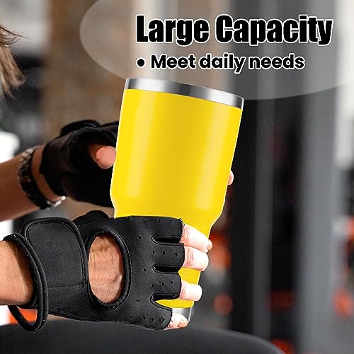 D·S 30oz Yellow Tumbler Double Wall Vacuum Insulated Travel Coffee Mug - color: Yellow