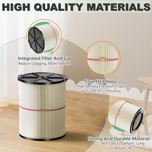 2 Pack Replacement Cartridge Filter Compatible with Craftsman 17816 9-17816 Wet Dry Vac fit 5/6/8/12/16/32 Gallon & Larger Vacuum Cleaner - size: 2 pack