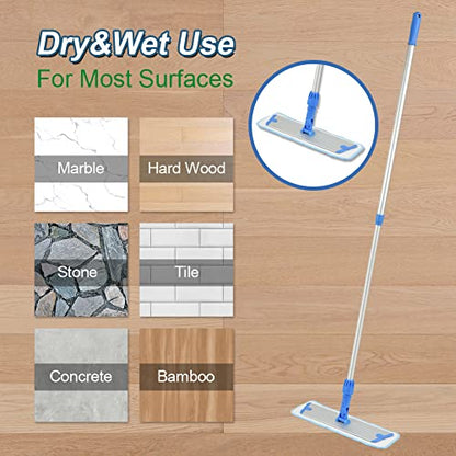 Layers 18 Inch Microfiber Mop for Floor Cleaning with 3 Washable Mop Pads