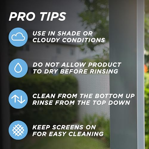 30 SECONDS Outdoor Window & Screen Concentrated Cleaner for Glass, Patio Doors, Fiberglass, Furniture - No Screen Removal Required, Spray & Rinse - Refill for Hose End Sprayer Bottles, 1.1 Gallon - size: 142 Fl Oz (Pack of 1)