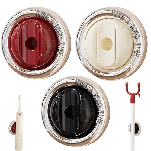 3-Piece Magnetic Clothes Rod Bracket and Mop Broom Holder - No-Drill, Wall-Mounted Organizer for Bathroom, Kitchen, Laundry Room, Balcony, and Garage - Space-saving Utility Rack