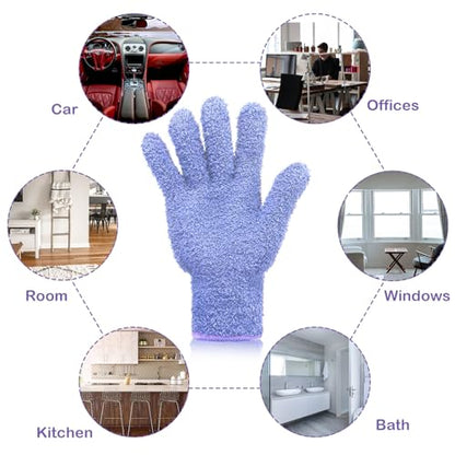 Patelai 2 Pairs Microfiber Gloves for Plants,Dark Purple, Violet,Large - color: Dark Purple, Violet, size: Large