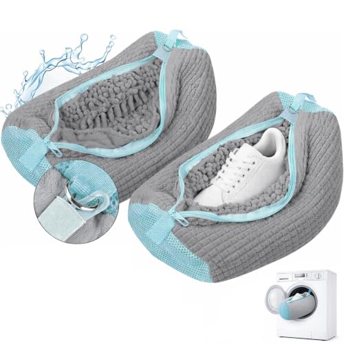 Shoe Washing Machine Bag, Shoe Laundry Bag for Washer and Dryer - color: Gray, size: 2 PACK