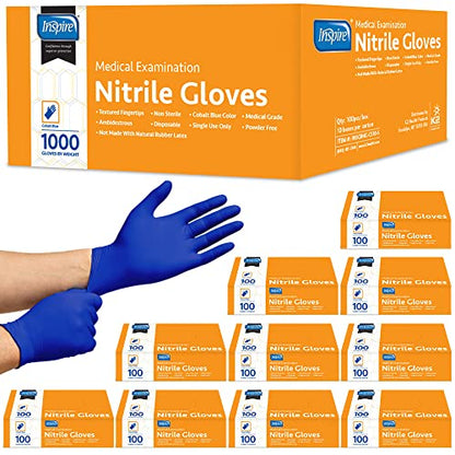 Inspire Cobalt Blue Nitrile Disposable Gloves | 4.5 Nitrile Safety Medical Exam Cooking Cleaning Disposable Gloves - size: X-Large, style: Blue - Case of 1000