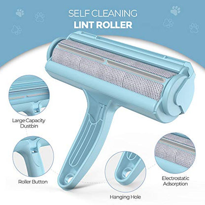 DELOMO Pet Hair Remover Roller, Reusable Lint Roller for Dog and Cat Hair - color: B: Blue（exclusive Color）