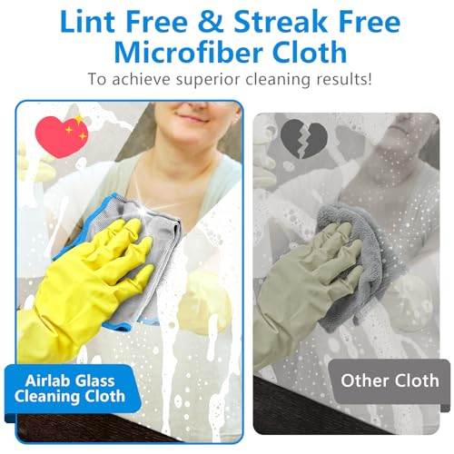 Airlab Glass Polishing Streak Free Miracle Cleaning Cloth, Sliver-Blue - color: Sliver-blue
