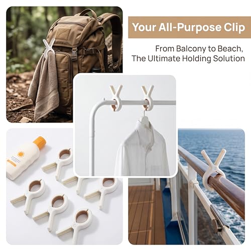 8 Pack Heavy Duty Beach Towel Clips, Large Windproof Clothespins