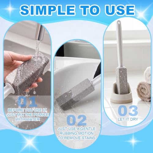 15 Pack Pumice Stone Toilet Bowl Cleaner with Extra Long Handle - style: Long Handle
