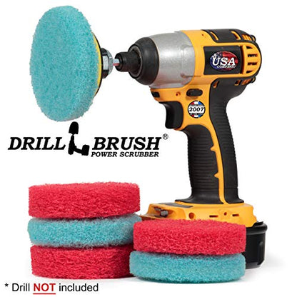 Bathroom Accessories - Cleaning Supplies - Bath Mat - Shower Door Cleaner - color: 3x Red Pads 3x Light Blue Pads