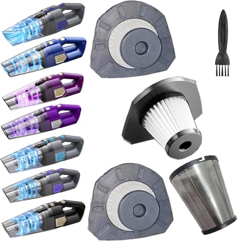 3Pack Hepa Filters +1Pack Steel Filter Replacement Compatible with Gxzsk LT-143 Handheld Car Vacuum, also Works with DBHAL LT-143ET and ZJZJ 143 Handheld Vacuum Cordless. Washable Filters.