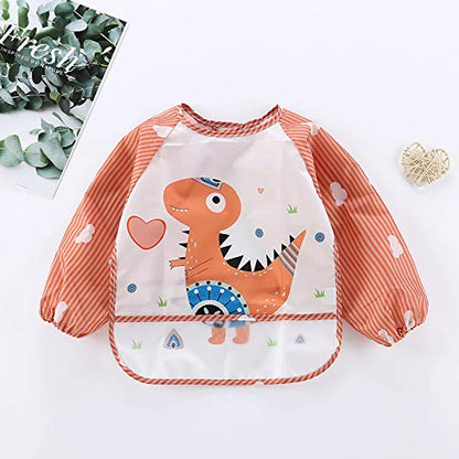 PandaEar (3 Pack Long Sleeve Bibs| Waterproof Full Sleeve Bib for Baby Infant Toddler 6-36 Months - style: Animal