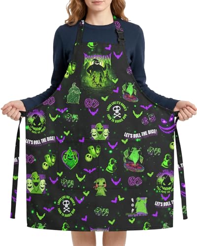 Women Apron, Cute Kitchen Aprons for Women, Girls - color: Black Night