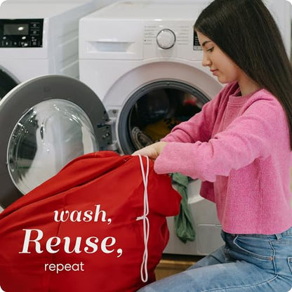 Handy Laundry Extra Large Laundry Bag with Shoulder Strap 30x40 in, Red - color: Red, size: 1-Pack