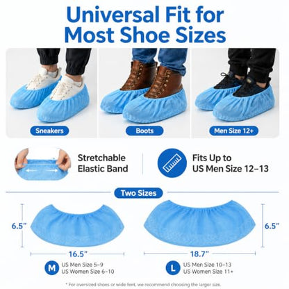 X-Large Disposable Boot Covers Non Slip Clean Home Shoe Covers - color: Blue, size: X-Large
