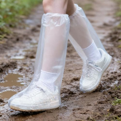 15 Pairs Rain Shoe Covers for Men Women Disposable Waterproof - color: White-tall-15pairs