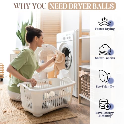 Large Wool Dryer Balls, New Zealand Dryer Balls Laundry Reusable Reduce Static Cling, Dryer Ball to Reduce Wrinkles & Shorten Drying Time, Drying Balls Fabric Softener Ball for Laundry（Pack of 6 XL) - size: Pack of 6 (XL)