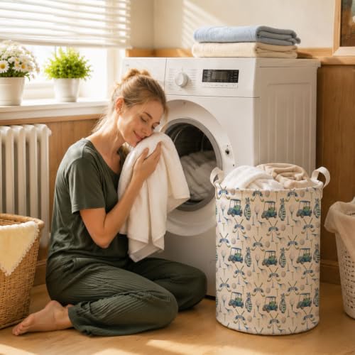 Blue and Green Golfing Laundry Basket Hamper - color: Golf - 05