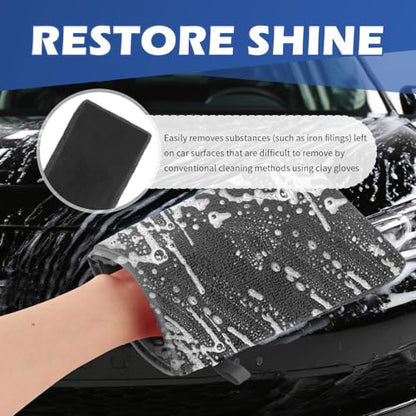 2PCS Car Clay Mitt Auto Detailing,Soft Clay Bar Mitt for Cleaning Car Surfaces,Anti-Scratch Clays Mitts for Cars Detailings to Replace Traditional Clays Bar Cars Accessories (Gray) - color: Gray