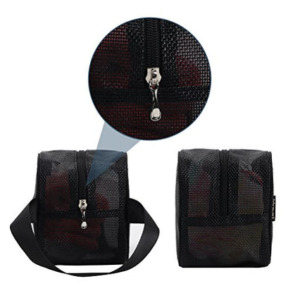 Moyad Mesh Shower Caddy Portable Toiletry Bag College Dorm Room Essentials for Girls Guys Gym Bag Camping Organizer Hanging Bathroom Mesh Bag, Black - size: Small