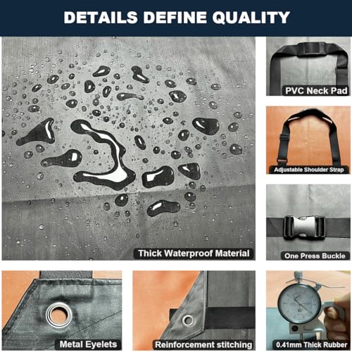 Thick Rubber Apron, Waterproof Apron Butcher Heavy Duty Chemical Resistant Adjustable Work Apron - color: Black&red(1 Pack)