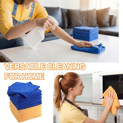 Nuenen Car Microfiber Clean Cloths, Yellow,Blue, 16 x 16 Inch, 60 Pcs - color: Yellow,blue, size: 16 x 16 inches
