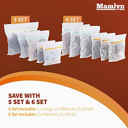 Mamlyn Mesh Laundry Bag for Delicates, Wash Bag for Underwear and Lingerie, Makeup Organizer Bag (1 Large) - size: 1 Large