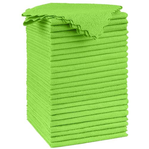 Orighty Microfiber Cleaning Cloth - 24 Pack, Green Cleaning Rags 12x11 inch - color: Green, size: 24 Pack