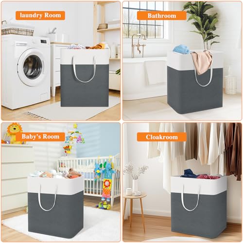 TasticTotes Laundry Basket 3-Pack, Laundry Hamper, 100L-Grey - color: Grey, size: 100L