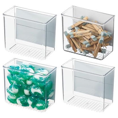 iDesign Magnetic Small Clear Plastic Organizer Bins, 4-Pack - size: Small, style: Pack of 4