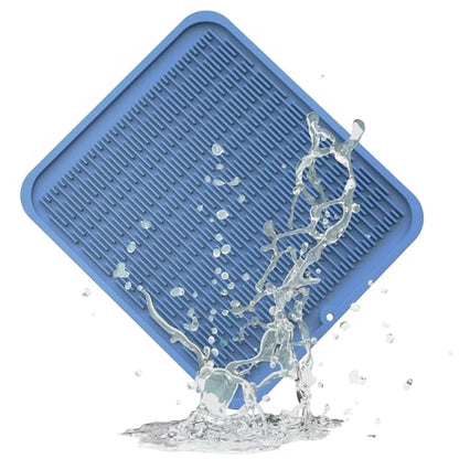 ZLR Oversized Silicone Dish Drying Mat for Kitchen, 16"x18", Lichen Blue - color: Lichen Blue, size: 18" x 16"