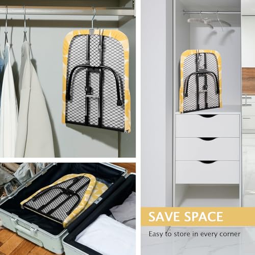 SheeChung Small Ironing Board 12"x32",Mini Ironing Board with Metal Mesh - style: Yellow Semicircle-32"x12"