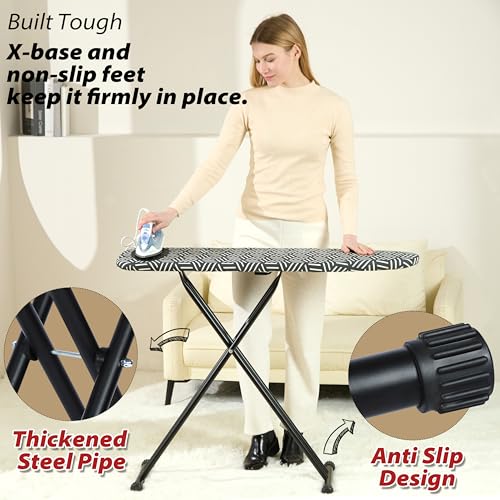 Ironing Board 43''x13'', 7 Adjustable Heights, Compact Design Saves Space - size: 43"L x 13"W