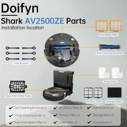 Replacement Parts for Shark AI AV2501S AV2511AE Robot Vacuum Cleaner, 23Pcs - size: Complete Kit - 23 Parts