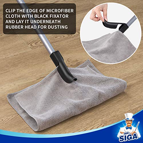 MR.SIGA Pet Hair Removal Rubber Broom with Built in Squeegee - size: 12.6*2.1*62 in