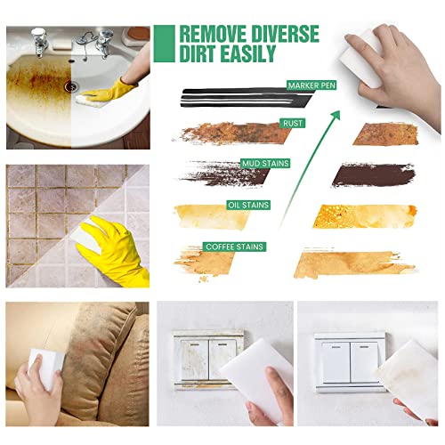100Pack Magic Sponge Eraser, Melamine Sponge Foam, Non-Scratch Heavy Duty Kitchen Scrub Pads, Multi-Functional Household Cleaning Sponges for Dish, Bathroom, Bathtub, Sink, Cup, Wall Cleaner - color: 100pack