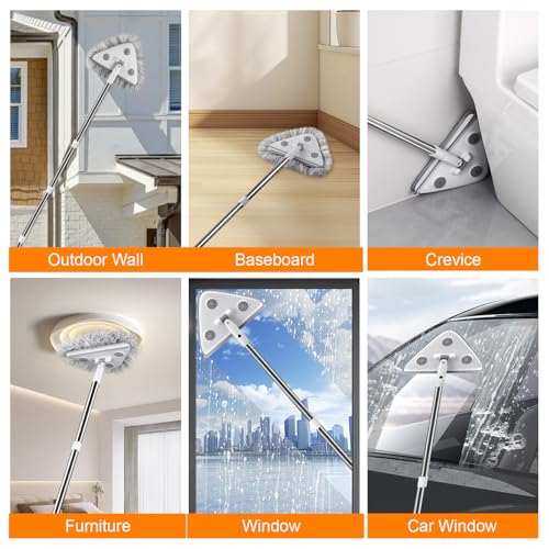 MUEE Window Squeegee with 78" Extension Pole, High Reach Window Cleaner