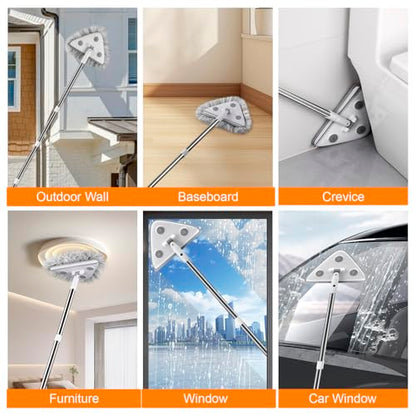 MUEE Window Squeegee with 78" Extension Pole, High Reach Window Cleaner