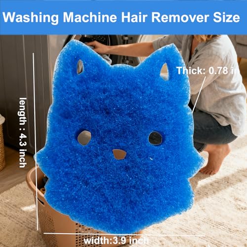 Pet Hair Remover for Laundry, 6PCS Reusable Dog & Cat Hair Remover Tool - color: Blue, size: cat face