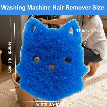 Pet Hair Remover for Laundry, 6PCS Reusable Dog & Cat Hair Remover Tool - color: Blue, size: cat face