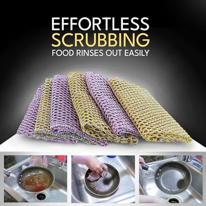 Non-Scratch Dish Scrubbers (24 Pcs) — Outlasts 7+ Sponges, Stays Odor-Free | Replace Smelly Kitchen Sponges | Non-Absorbent Mesh | Safe on Non-Stick, Cast Iron, Glass | Made in Korea Since 2012 - color: Value 12pk (24 Pcs)