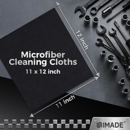 UNIMADE Microfiber Cleaning Cloth, 24 Pack Reusable Microfiber Towels - color: Black, size: 24pk