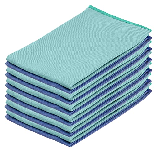 Superio Microfiber Window Cleaning Cloth, Mirror & Glass Miracle Cloth Lint & Streak Free, Washable, Large Eco-Friendly for Electronics, Cars, Tv Screens, Glasses. Cleans with Plain Water (14x16 12) - color: Green/Blue, size: 12 Pack