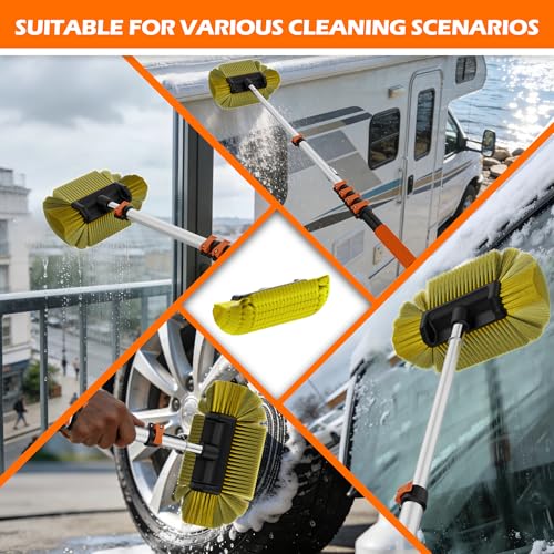 16FT Reach Car Wash Brush with Long Handle for RV, Truck Cleaning - size: 3-12FT