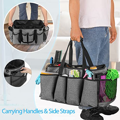 HODRANT Extra-Large Cleaning Caddy with Handles & Multi Pockets - color: Gray