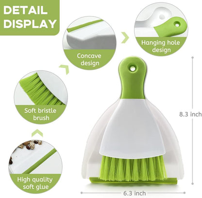 Dust pan Broom Brush Dustpan - Small Broom and Dustpan Set,Mini Broom and Dustpan,Small Dustpan and Brush Set for Home Cleaning, Sofa, Desk, Guinea Pig Cage, Cat Litter etc.（Light Green 2 Set） - color: Light Green, size: 2set