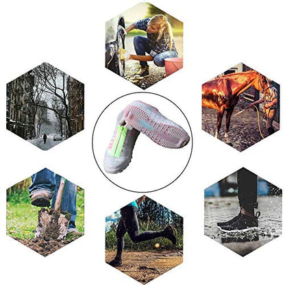 Shiwely Silicone Waterproof Shoe Covers, reusable upgraded overshoes with waterproof zipper, Resistant Rain Boots Non-Slip Washable Protection for Women, Men (L (Women 7.5-10.5, Men 6.5-9), White) - color: White, size: L (Women 7.5-10.5, Men 6.5-9)