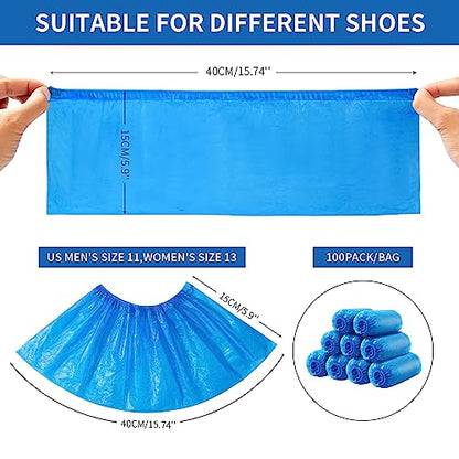 HUADYMEET Disposable Shoe Covers 500 Pairs, Non Slip Waterproof, Blue,Large - color: Blue, size: 1000Pack
