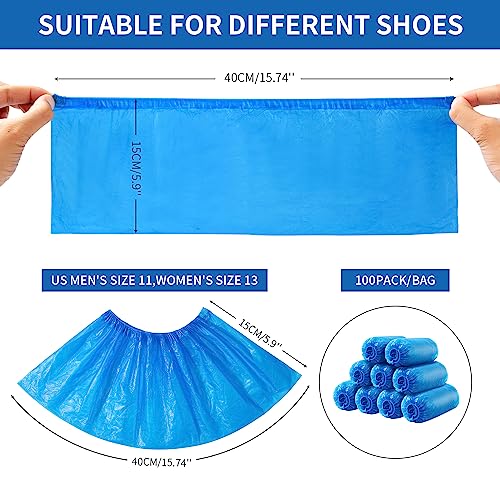 HUADYMEET Disposable Shoe Covers 500 Pairs, Non Slip Waterproof, Blue,Large - color: Blue, size: 1000Pack