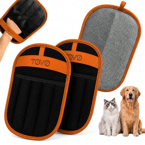 Pet Hair Removal Glove for Cats & Dogs, Upgraded Five-Finger Electrostatic Pet Hair Glove, Reusable Magic Brush Pet Hair Remover Tool for Laundry, Couch, Carpet, Car Seat