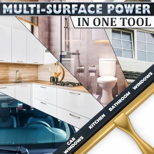 Stainless Steel Shower Squeegee, Glass, Silicone, 12 Inch (Gold) - color: Gold, size: 12 Inch